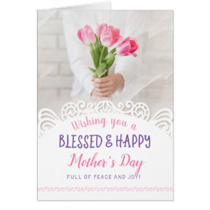 Wishing you a Blessed & Happy Mother's Day Bouquet Cards