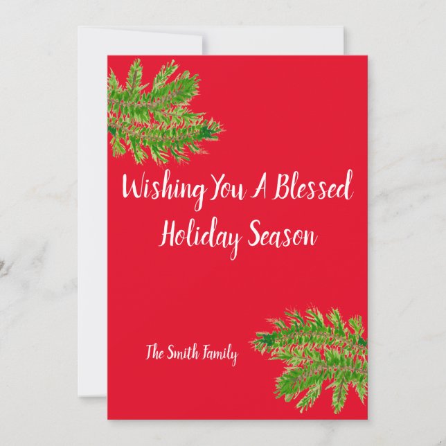 Wishing You a Blessed Holiday Season. Personalized (Front)
