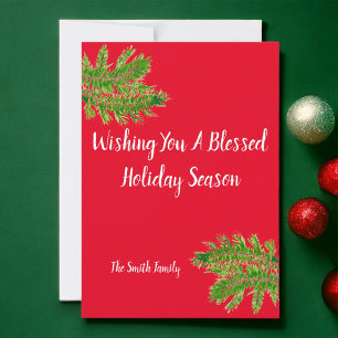 Wishing You a Blessed Holiday Season. Personalized Card