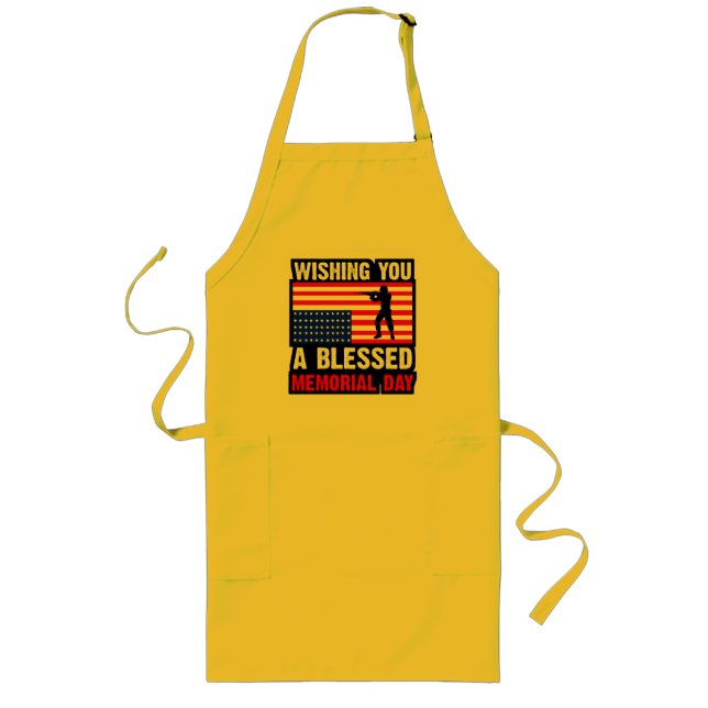 Wishing You A Blessed Memorial Day-62237 Long Apron (Front)