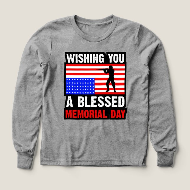 Wishing You A Blessed Memorial Day-62237 Tri-Blend Shirts (Design Front)
