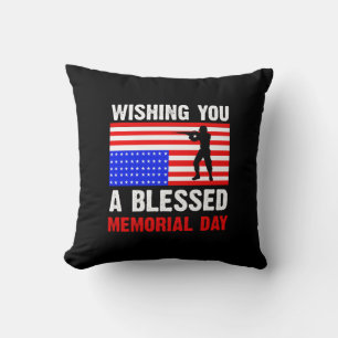 Wishing You A Blessed Memorial Day Throw Pillow