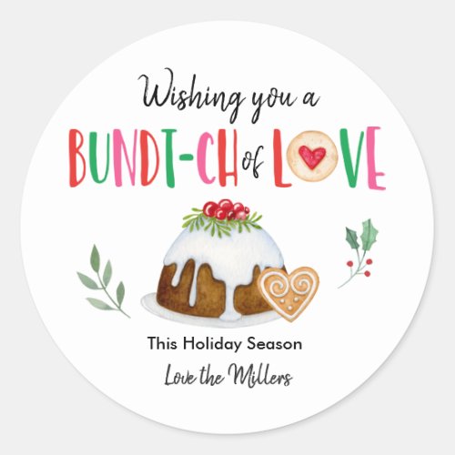 Wishing You A Bundt_ch Of Love Christmas Holiday Classic Round Sticker