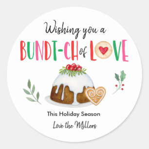 Wishing You A Bundt-ch Of Love Christmas Holiday Classic Round Sticker