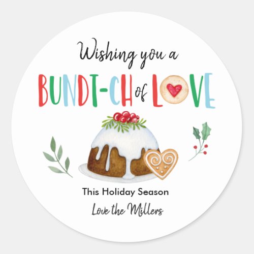 Wishing You A Bundt_ch Of Love Christmas Holiday Classic Round Sticker