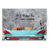 Wishing You A Classic Antique Car Christmas Card (Front Horizontal)