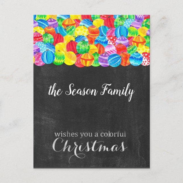 Wishing you a colorful Christmas Postcard (Front)