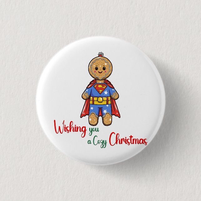 Wishing you a cozy Christmas Cute Cookies Button (Front)