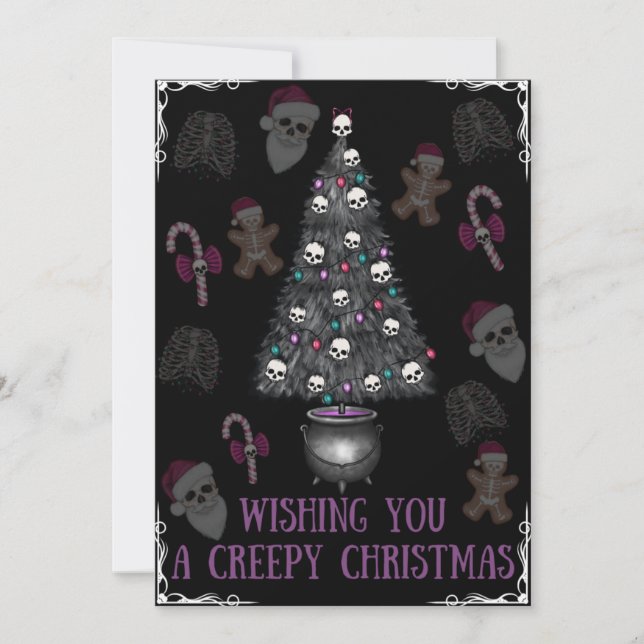 Wishing You A Creepy Christmas Holiday Card (Front)