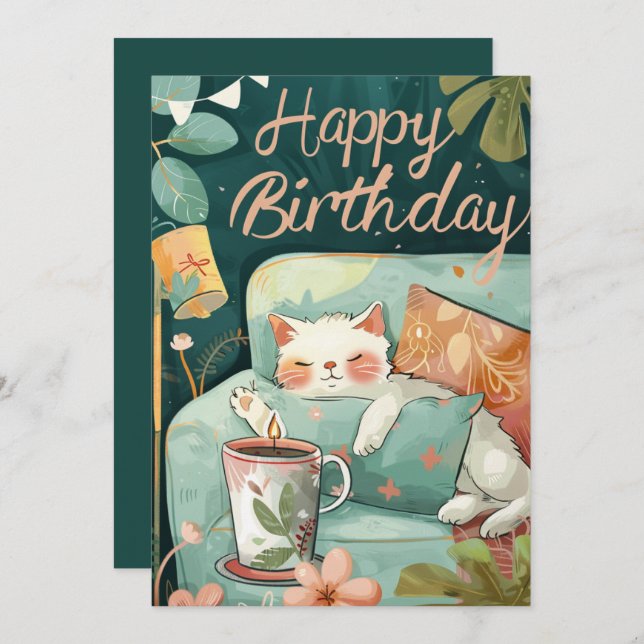 Wishing You a Day Filled With PURRTH-day Love (Front/Back)