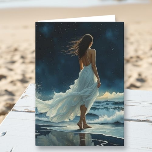 Wishing You a Good Day  | Moonlit Ocean Thoughts Card