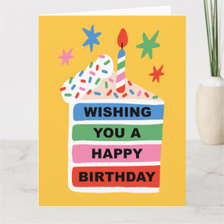 Wishing You a Happy Birthday Cake Card
