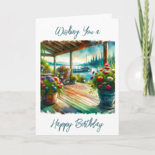 Wishing You a Happy Birthday Lake House Card