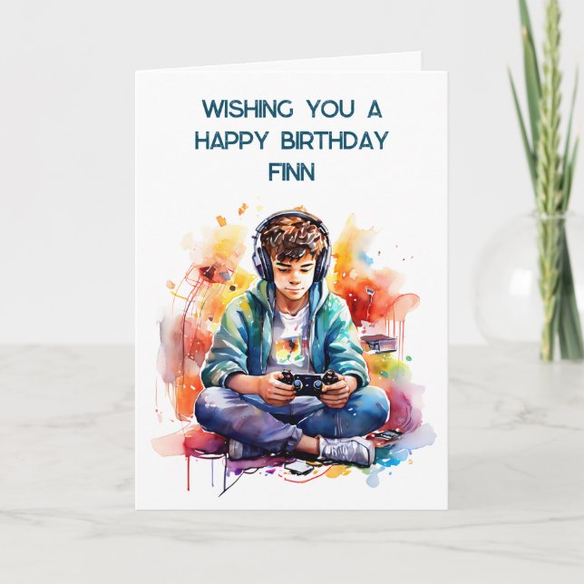 Wishing You a Happy Birthday Personalized | Gamer  Card (Front)