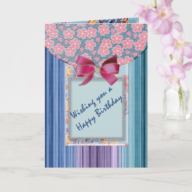 Wishing You a Happy Birthday Scrapbook Card (Orchid)