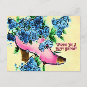 Wishing You A Happy Birthday Vintage Victorian Postcard
