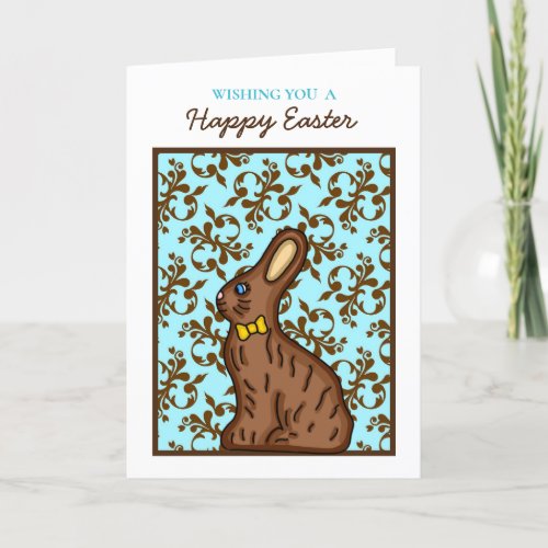 Wishing you a Happy Easter  Cute Chocolate Bunny Thank You Card