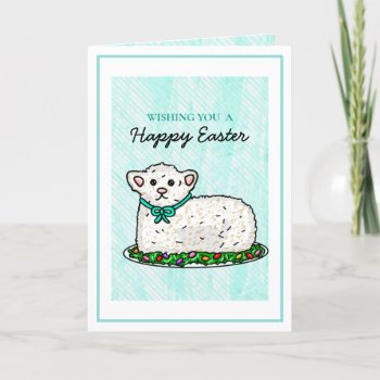 Wishing You A Happy Easter | Cute Lamb Cake   Thank You Card by Everything_Grandma at Zazzle