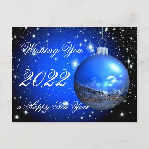 Wishing you a happy new year 2022  holiday postcard