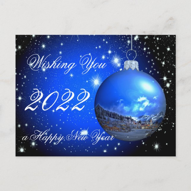 Wishing you a happy new year 2022  holiday postcard (Front)