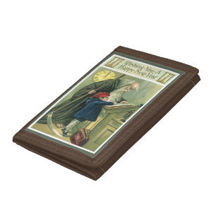 Wishing You a Happy New Year, Vintage Father Time  Trifold Wallet