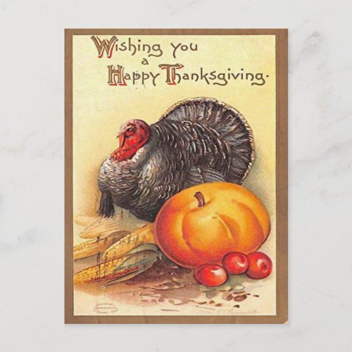 Wishing You a Happy Thanksgiving Postcard