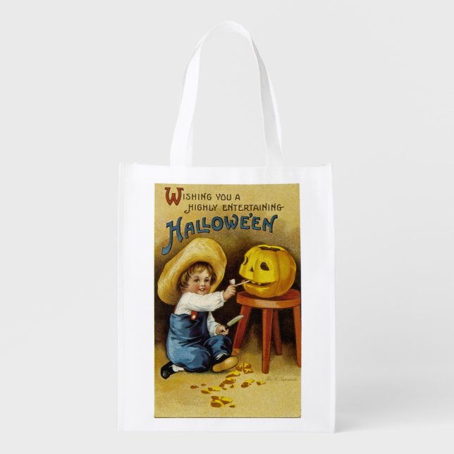 Wishing You a Highly Entertaining Halloween Grocery Bag (Front)