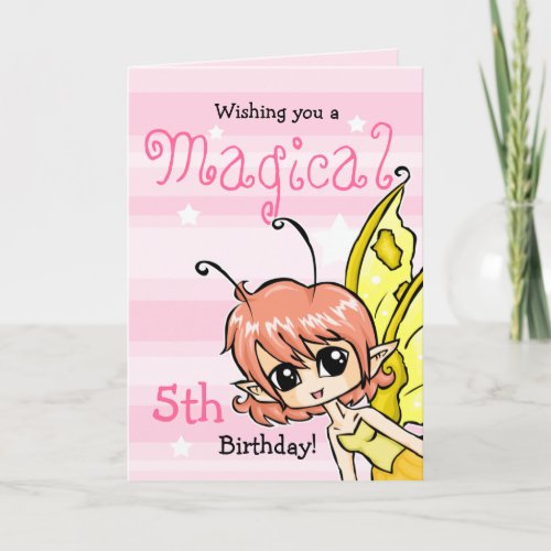 Wishing you a Magical 5th Birthday fairy card