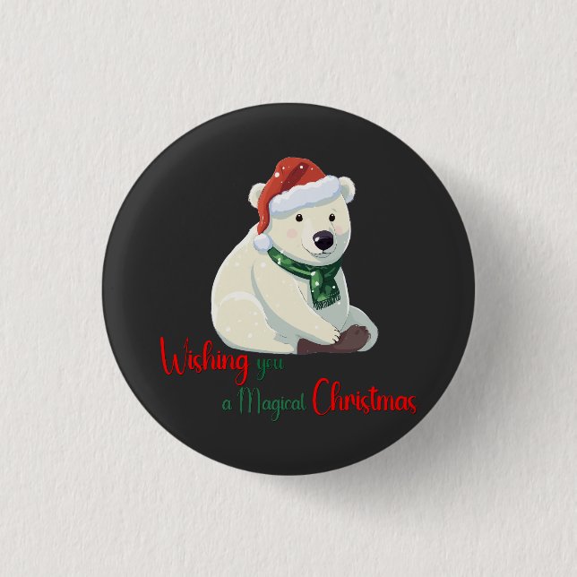 Wishing you a magical Christmas Beer Button (Front)