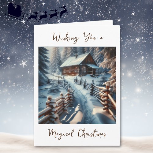 Wishing You a Magical Christmas  Log Cabin  Card