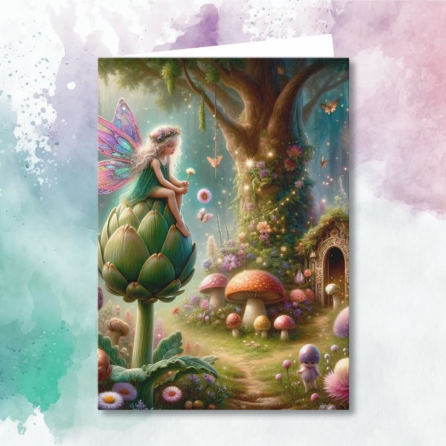 Wishing You a Magical Day | Fairy on Artichoke Card (Creator Uploaded)