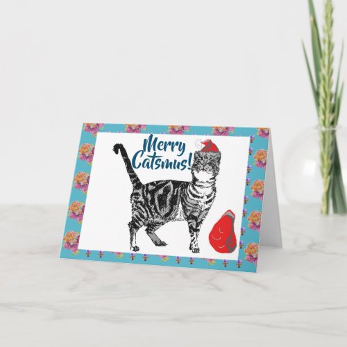 Wishing You a Merry Catsmus Christmas Tabby Card