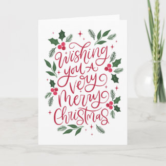 Wishing You A Merry Chirstmas Hand-lettered Card