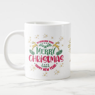 Wishing You a Merry Christmas & a Happy New Year Giant Coffee Mug
