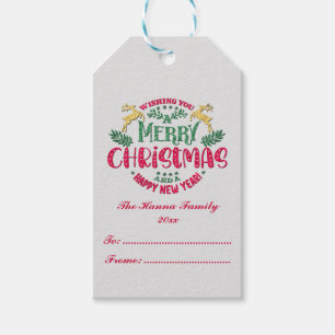 Wishing You a Merry Christmas & a Happy New Year Gift Tags