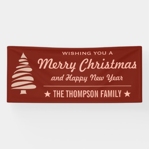 Wishing You A Merry Christmas  Custom Red Holiday Banner