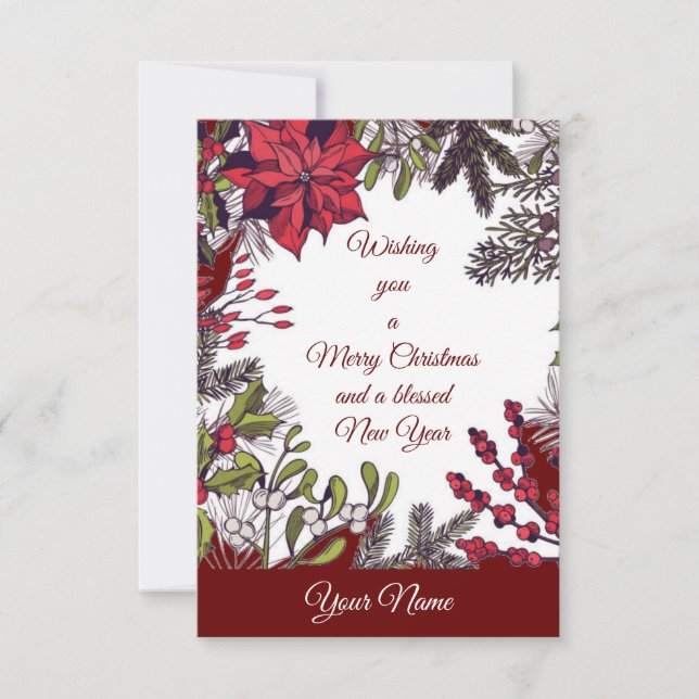 Wishing you a Merry Christmas Greeting Card (Front)