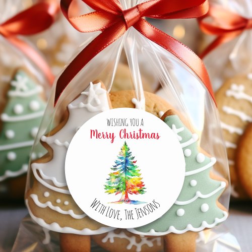 Wishing You a Merry Christmas Personalized Classic Round Sticker