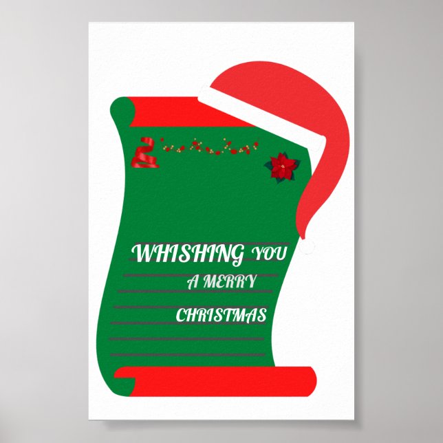 Wishing You A Merry Christmas Poster (Front)