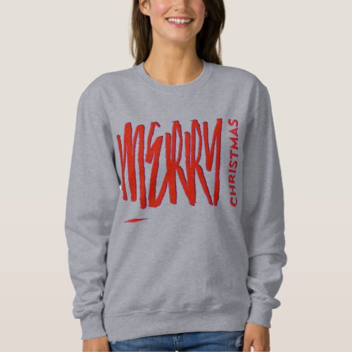 Wishing You A Merry Christmas Red Elegant Modern  Sweatshirt