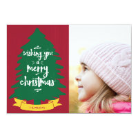 Wishing You a Merry Christmas Tree Photo Card