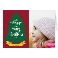 Wishing You a Merry Christmas Tree Photo Card