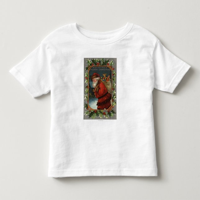 Wishing You a Merry ChristmasSanta Marching Toddler T-shirt (Front)
