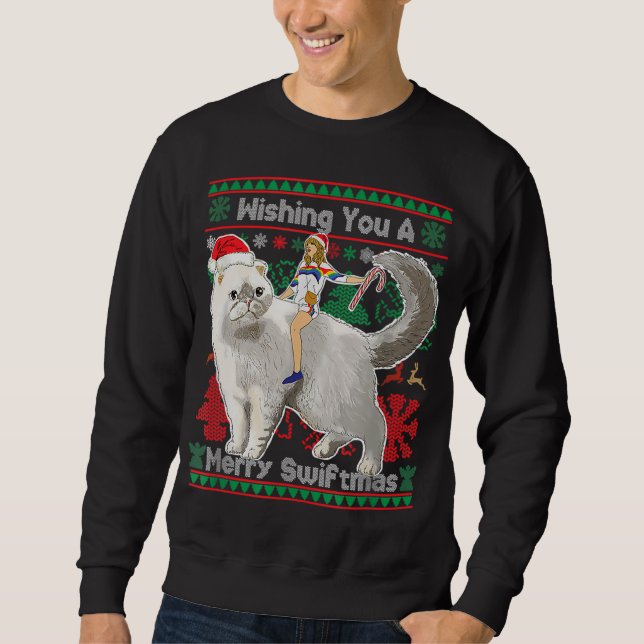 Wishing You A Merry Swiftmas Ugly Christmas Sweate Sweatshirt (Front)