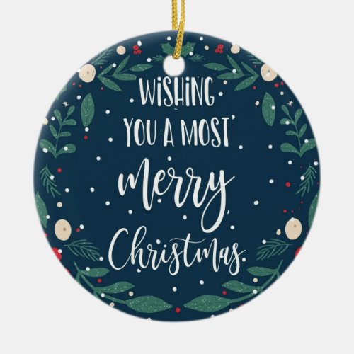 wishing you a most merry Christmas covid 19 Ceramic Ornament