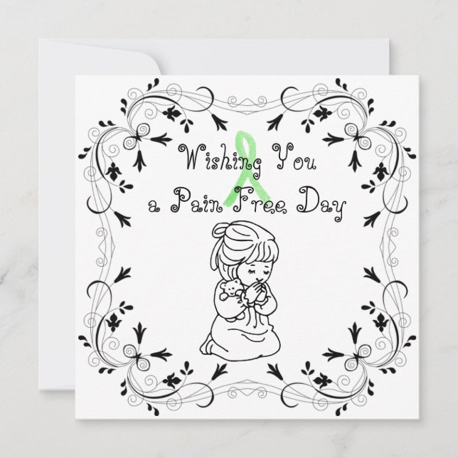 Wishing you a Pain Free Day Card for Lyme Patients (Front)