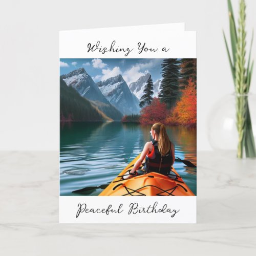 Wishing You a Peaceful Birthday  Kayaking Theme Card