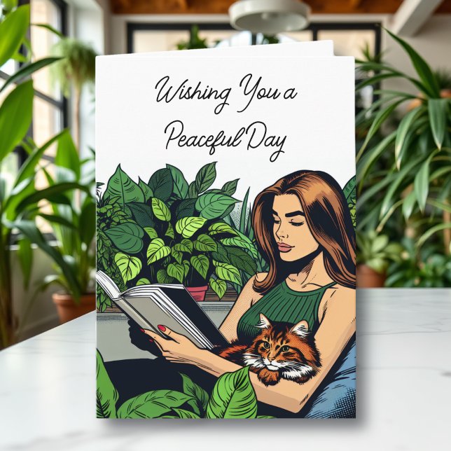 Wishing You a Peaceful Birthday | Plants and Cats Card (Creator Uploaded)