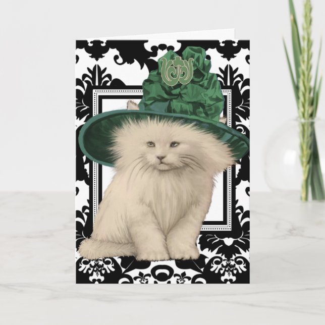 Wishing You a Purrfectly Delightful St. Patrick's Card (Front)