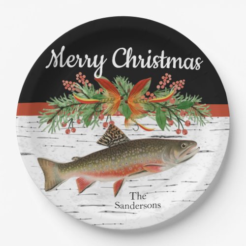 Wishing You a Reely Fly Fishmas Trout Christmas   Paper Plates